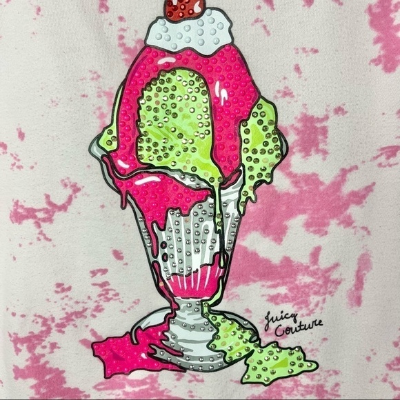 Juicy Couture Girls Ice Cream Tie Dye Short Sleeve Sweatshirt XL - Picture 3 of 3